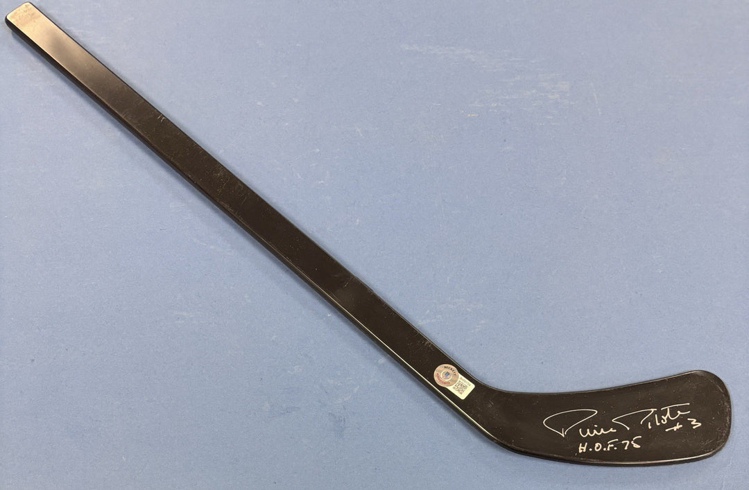 Pierre Pilote HOF 75 Signed Mini Stick Beckett Chicago Blackhawks