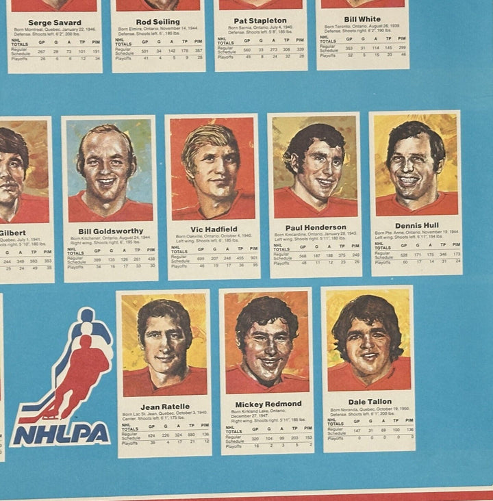 Vintage 1972 Team Canada Summitt Series Poster Dryden Orr Dionne Mikita