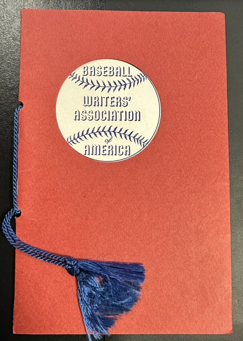 Jan 30, 1941 Fifth Annual Baseball Writers Association of America Dinner Program