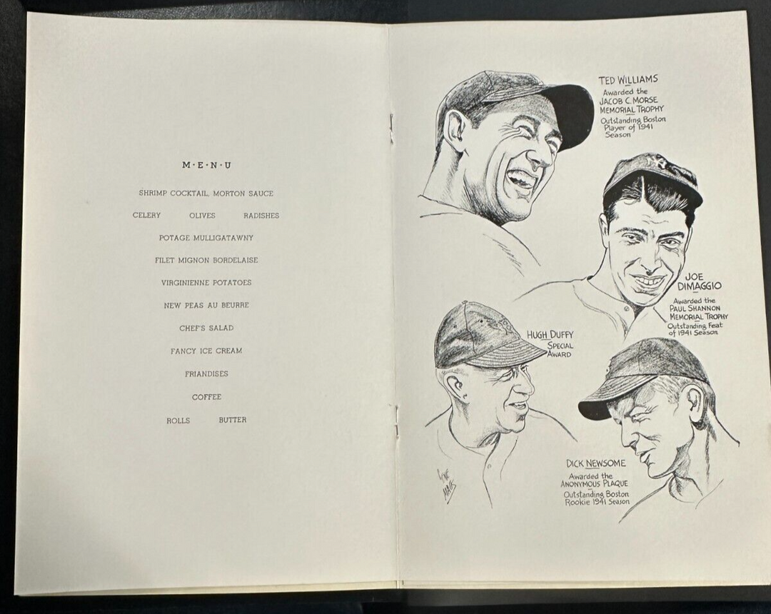 Jan 28, 1942 Sixth Annual Baseball Writers Association of America Dinner Program