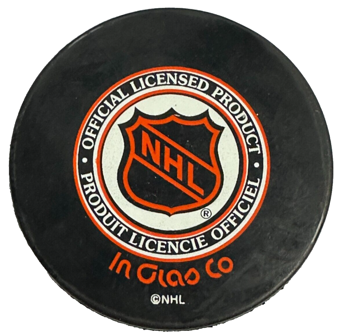 John Adams Autographed Boston Bruins Hockey Puck NHL