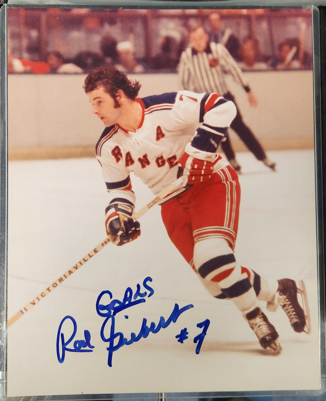 Rod Gilbert Autographed Inscribed 8x10 Photo New York Rangers HOF COA