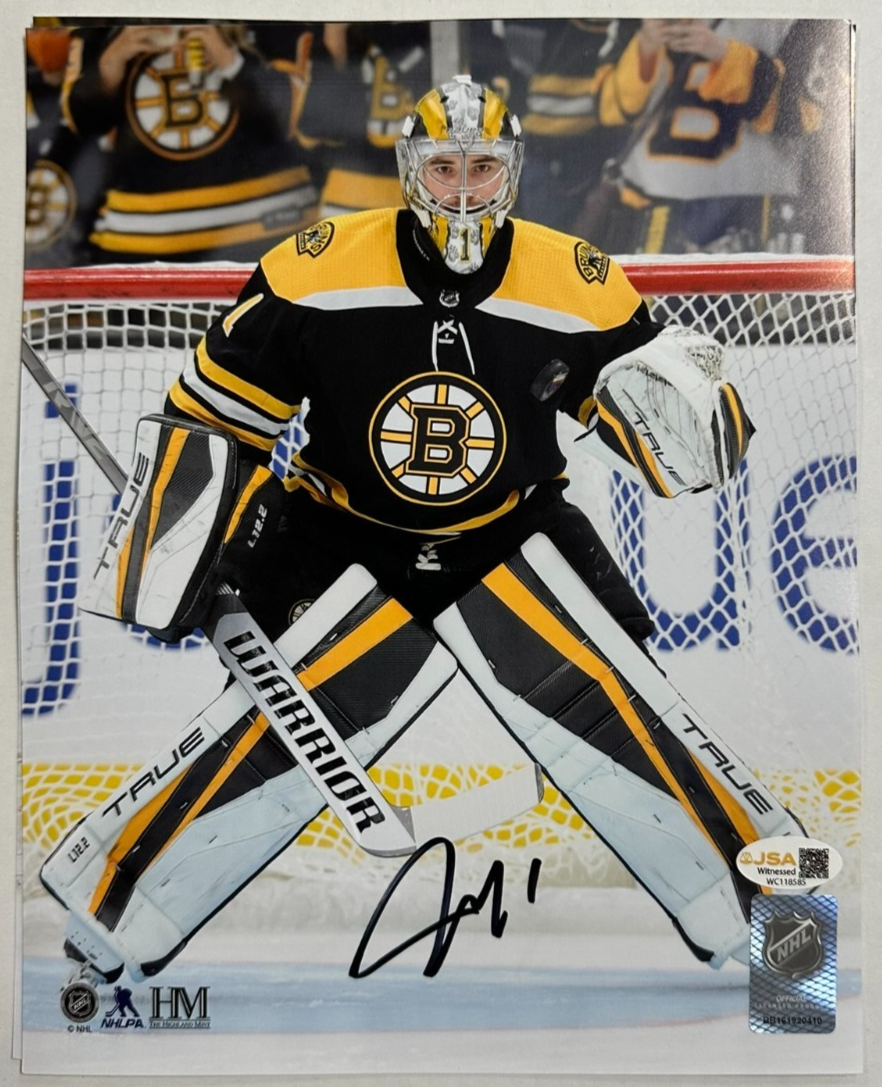 Jeremy Swayman Autographed 8x10 Boston Bruins Photo JSA NHL