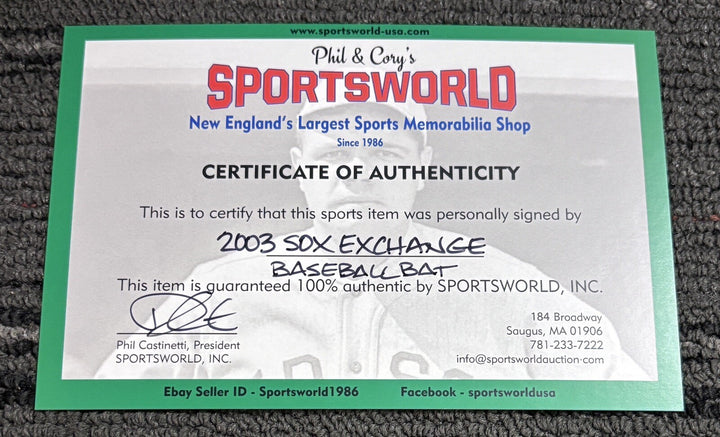 2003 Red Sox Fantasy Camp Signed Baseball Bat Johnny Pesky Louie Tiant Etc.