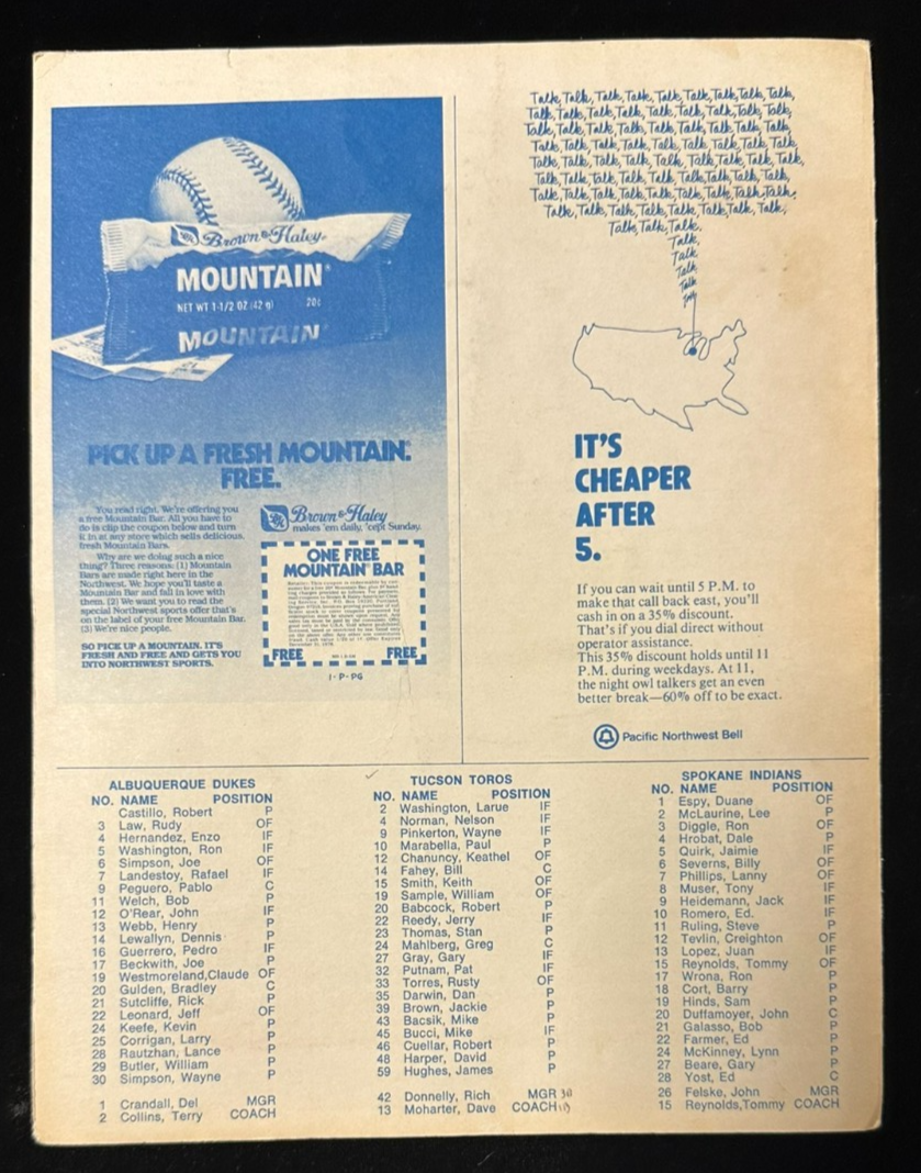 May 15, 1978 Portland Beavers & Tucson Toros Program, Ticket Stub & Clipping