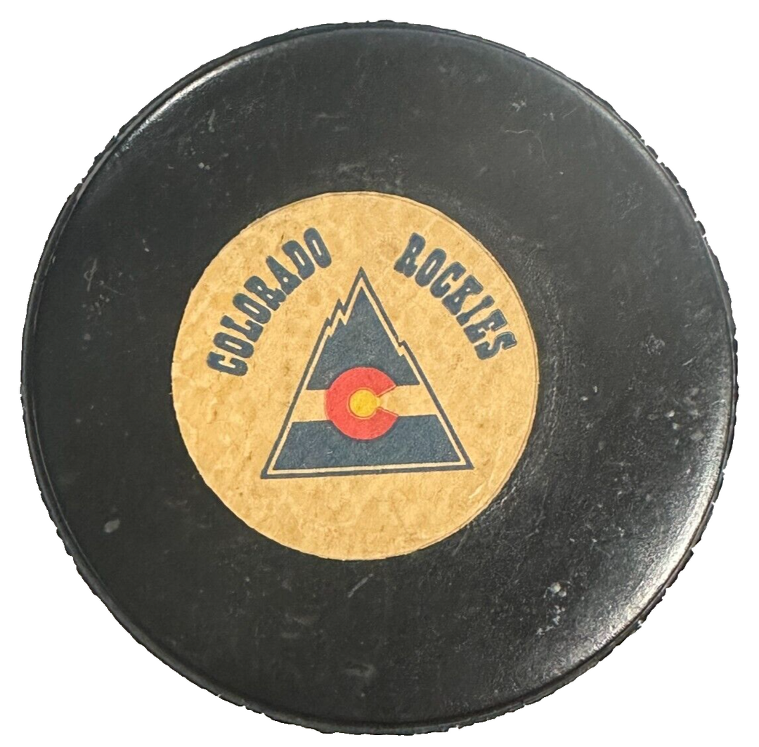 Vintage 1977-81 Colorado Rockies Viceroy Game Used Hockey Puck NHL