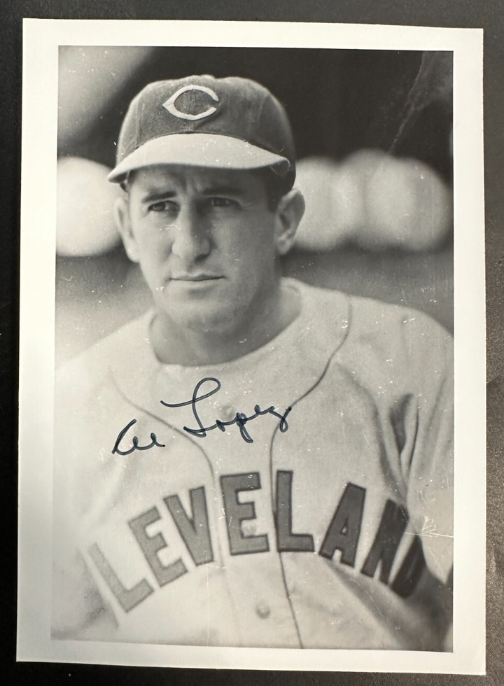 Al Lopez Autographed Vintage Cleveland Indians 4x6 Photo HOF