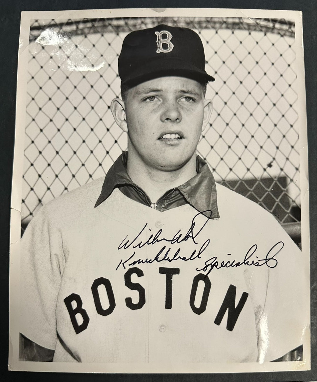 Wilbur Wood Autographed 1961 Boston Red Sox Team Issued 8x10 Photo