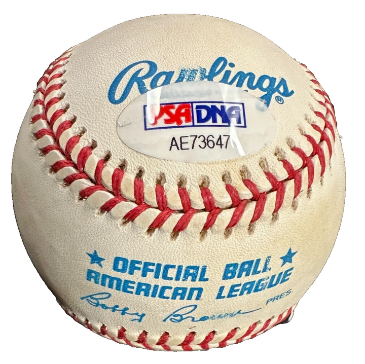 George Kell Autographed Bobby Brown American League Baseball W/ HOF 83 PSA/DNA