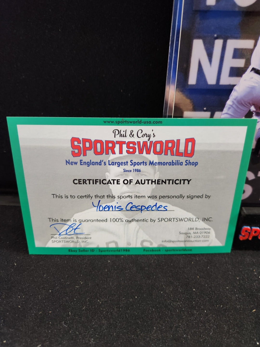 Yoenis Cespedes Signed 8x10 Photo Boston Red Sox Oakland A's MLB Authentic COA