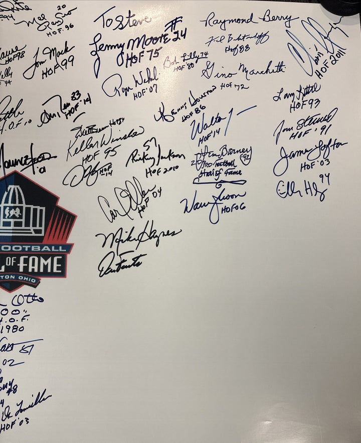 Pro Football Hall Of Fame Players Autographed Poster Jerry Rice Emmitt Smith