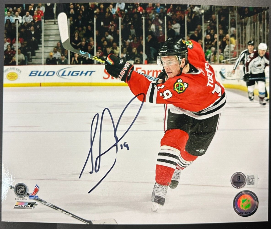 Jonathan Toews Autographed Chicago Blackhawks 8x10 Photo BAS
