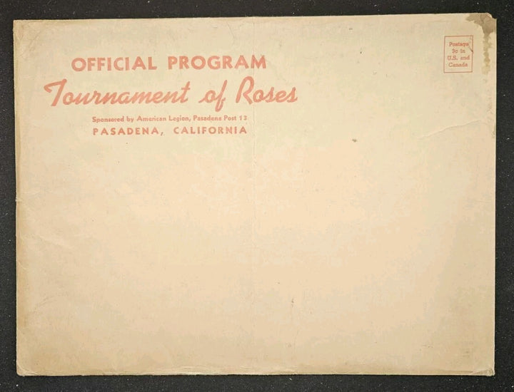 January 1, 1947 Tournament Of Roses Official Program With Envelope