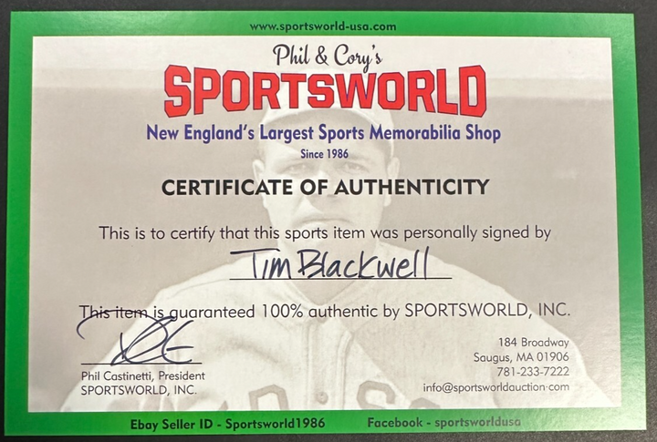 Tim Blackwell Autographed 8x10 Photo 1975 Boston Red Sox