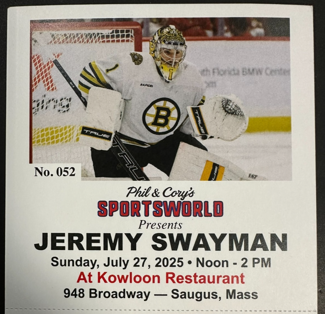 Jeremy Swayman Autographed 8x10 Boston Bruins Photo JSA NHL