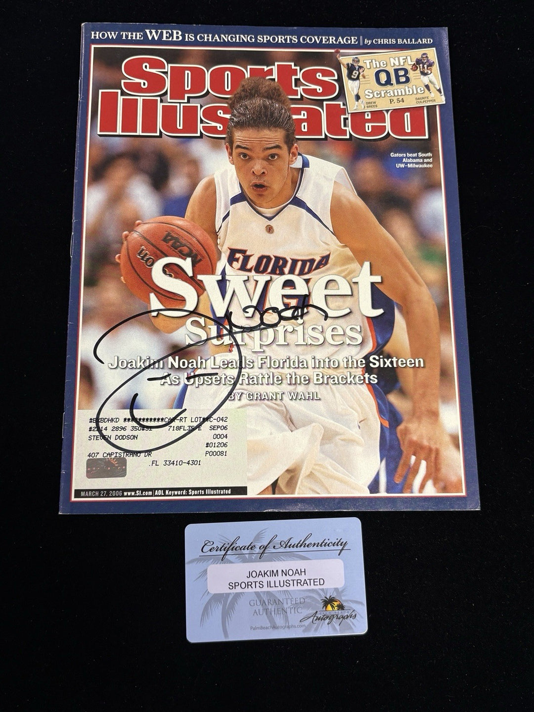 Joakim Noah Signed Sports Illustrated Palm Beach Autographs Florida Gators