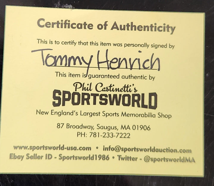 Tommy Henrich Signed American League Baseball New York Yankees COA