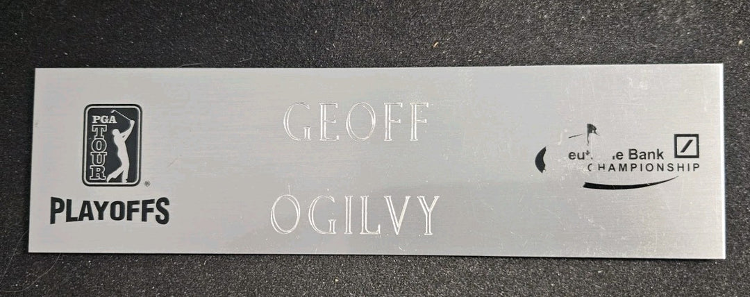 Geoff Ogilvy Deutsche Bank Championship PGA Playoffs Locker Name Plate