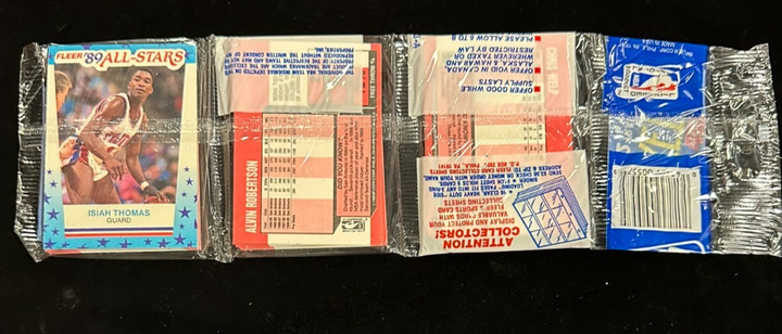 1989 Fleer Basketball Rack Pack Michael Jordan Card on Front Isiah Sticker Back