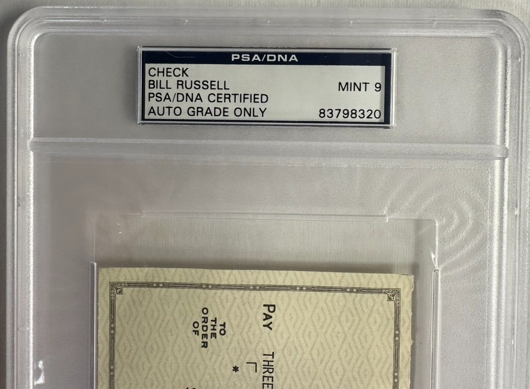 Bill Russell Autographed Personal Check W/ Full Name PSA/DNA 9 Mint Celtics HOF