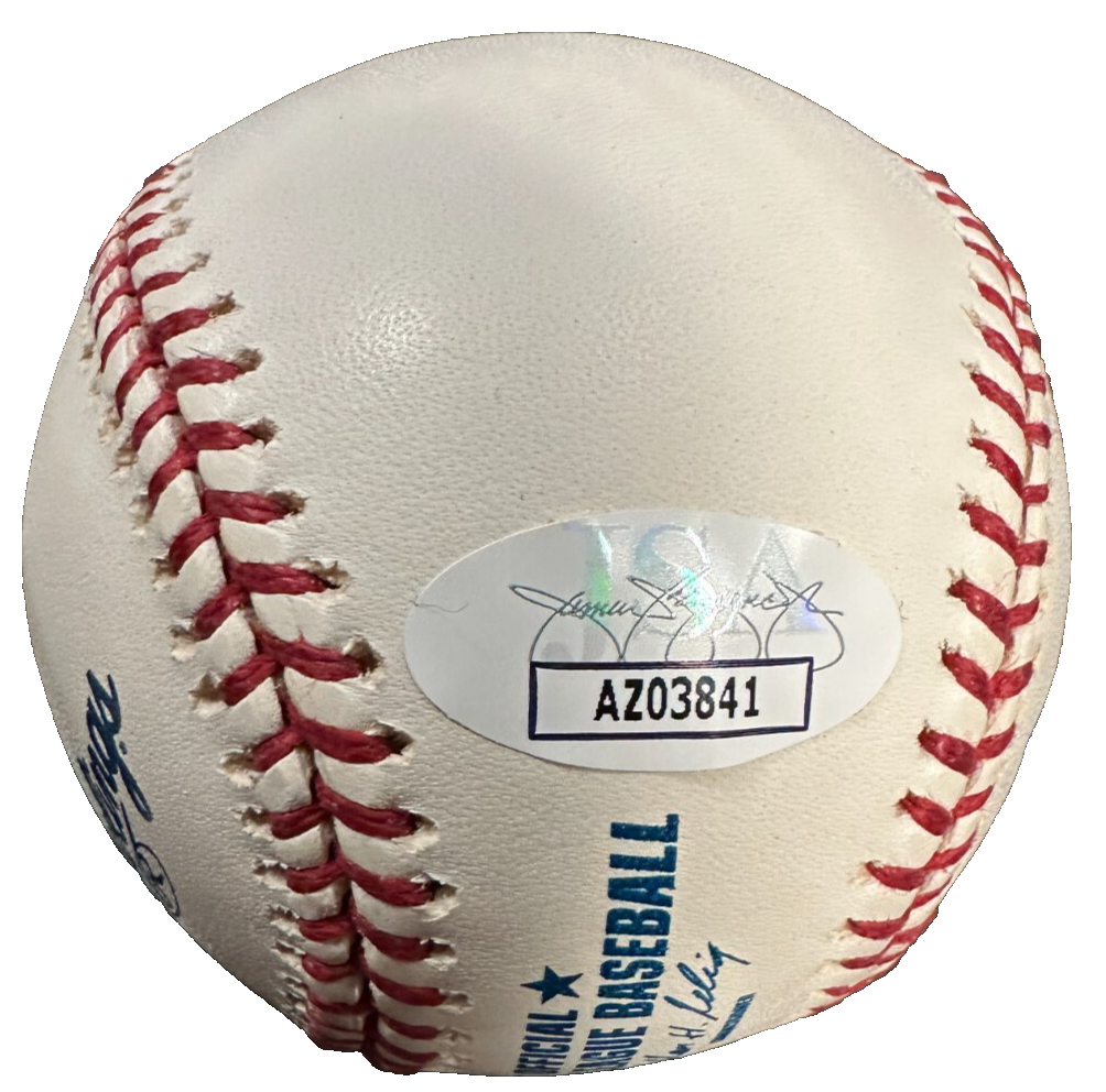 Tommy Helms Autographed Official Major League Baseball W/ NL ROY 1966 JSA