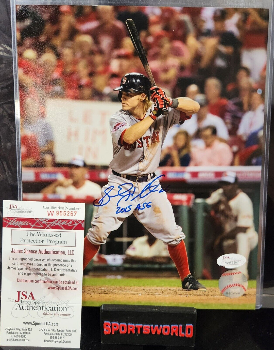 Brock Holt Signed Inscribed 8x10 Photo Boston Red Sox JSA COA