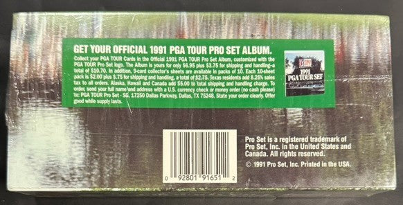 1991 Pro Set PGA Tour Card Set Complete 285 Cards Factory Sealed