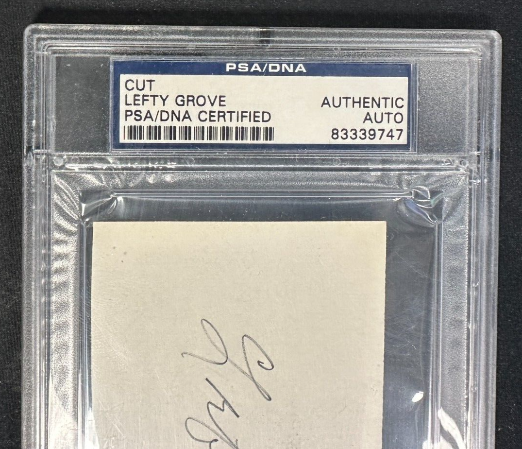 Lefty Grove Autographed Cut Signature Slabbed PSA/DNA Red Sox A's