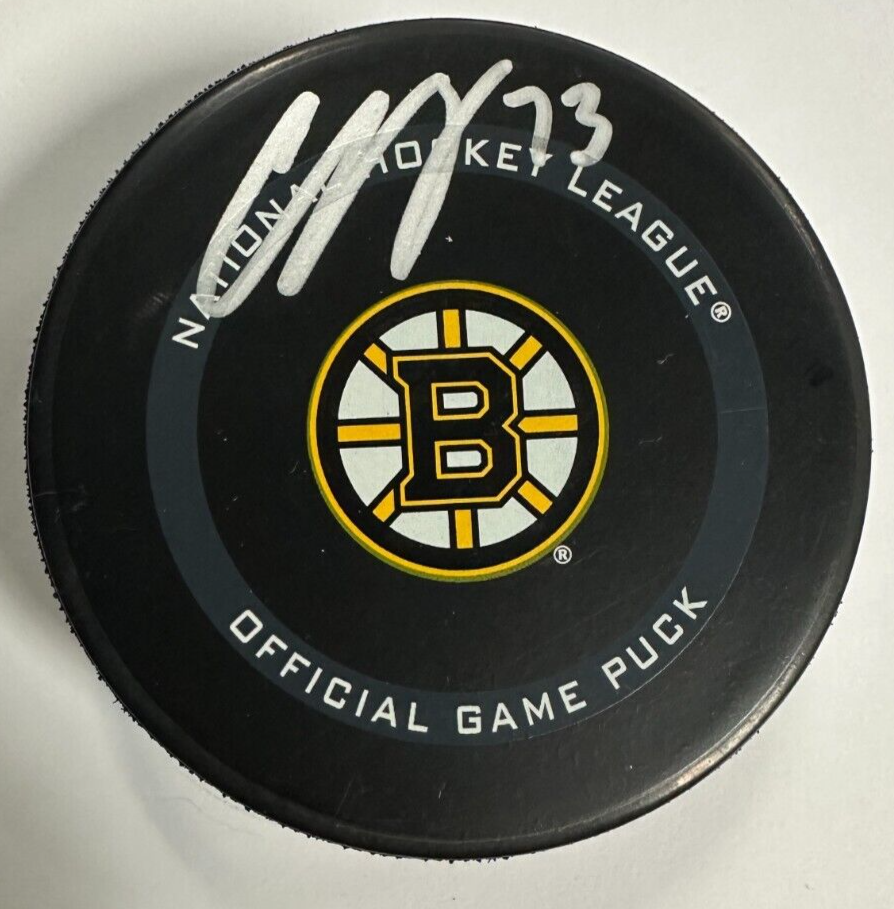 Charlie McAvoy Autographed Boston Bruins Official Game Puck Fanatics