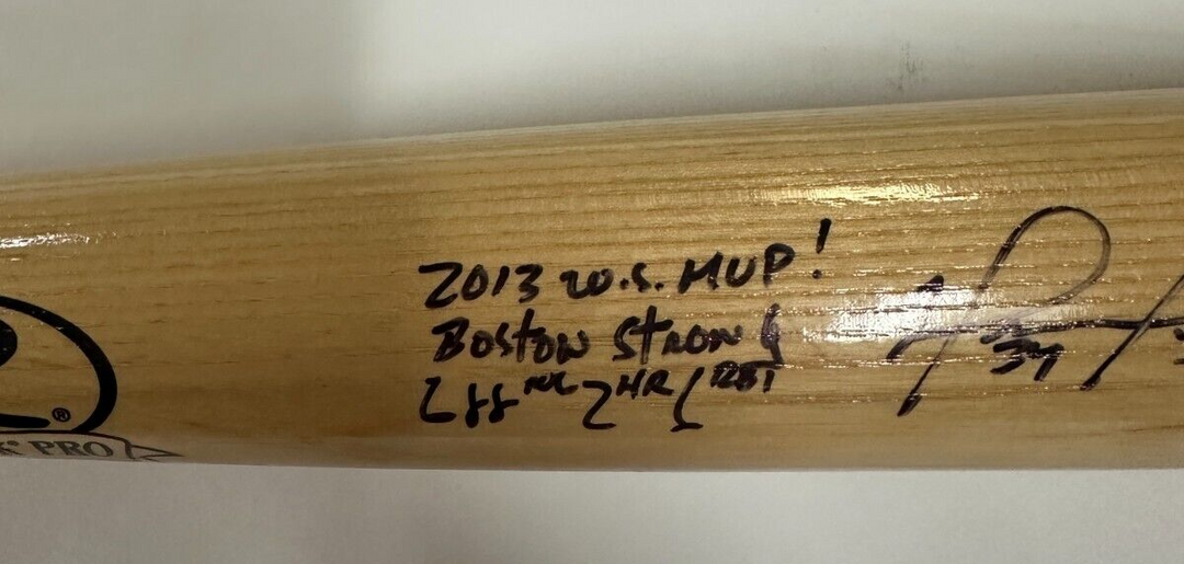 David Ortiz Signed Bat W/ 2013 World Series MVP Boston Strong & 688 AVG 2HR 6RBI