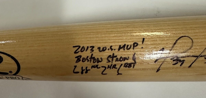 David Ortiz Signed Bat W/ 2013 World Series MVP Boston Strong & 688 AVG 2HR 6RBI