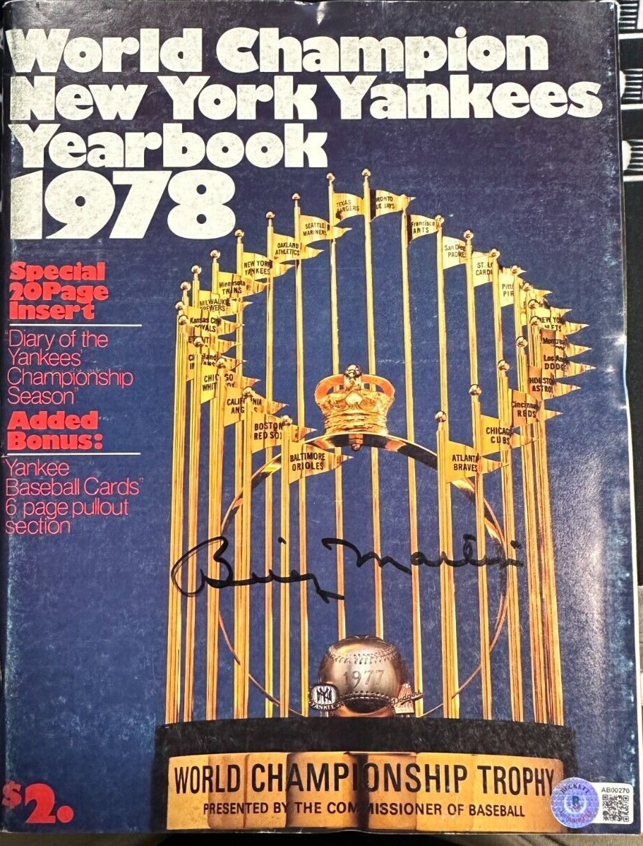 Billy Martin Autographed 1978 New York Yankees Yearbook BAS