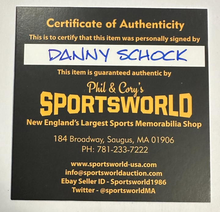 Danny Schock Autographed Boston Bruins Hockey Puck NHL