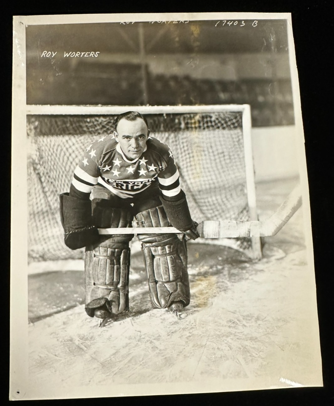 Vintage 1930's Roy Worters Original New York Americans 8x10 Photo HOF