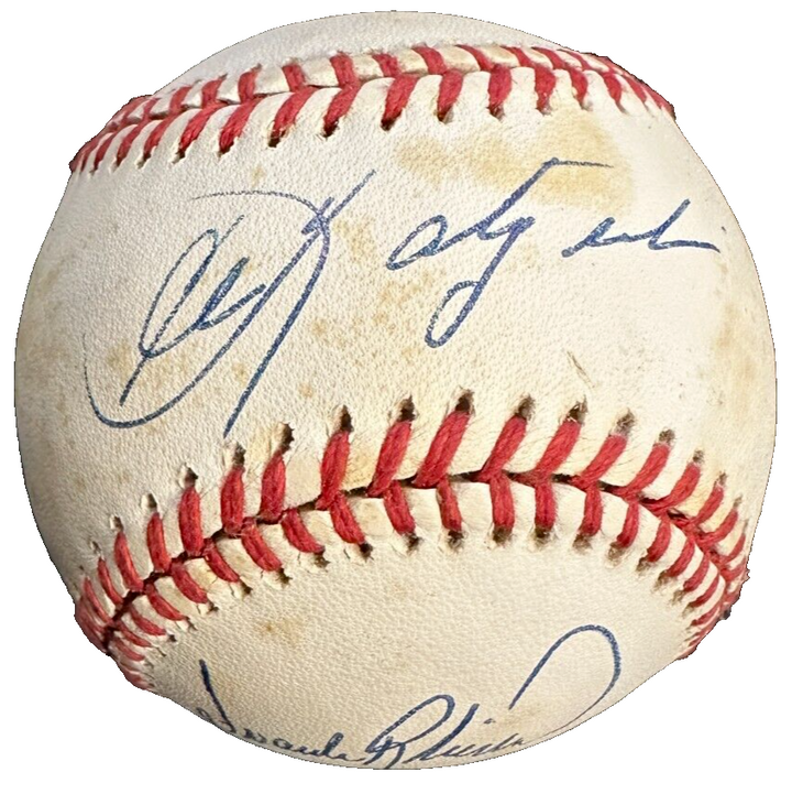 Carl Yastrzemski & Frank Robinson Autographed OAL Baseball Triple Crown