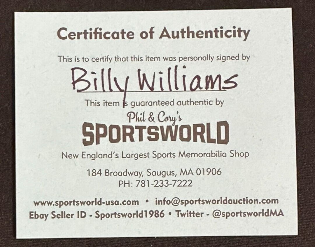 Billy Willliams Autographed Official Major League Baseball W/ HOF 87 Cubs