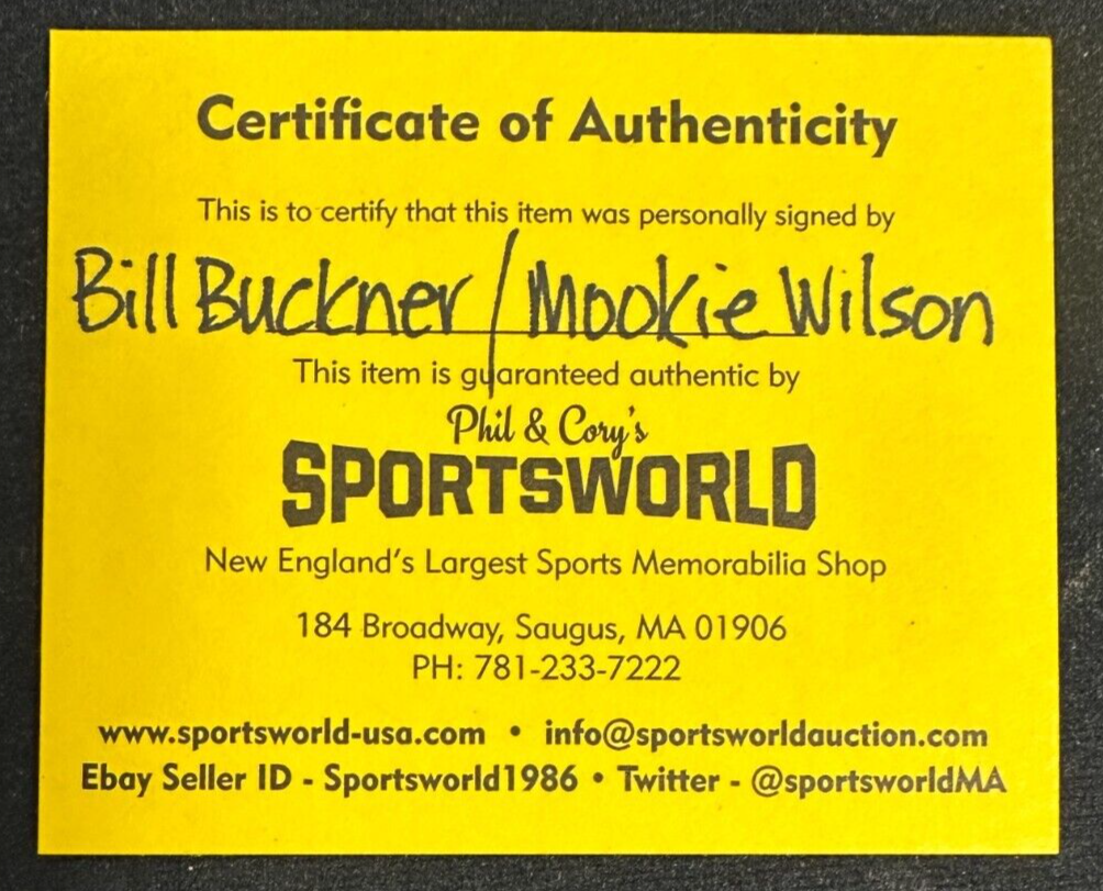 Bill Buckner & Mookie Wilson Autographed OML Baseball MLB Hologram