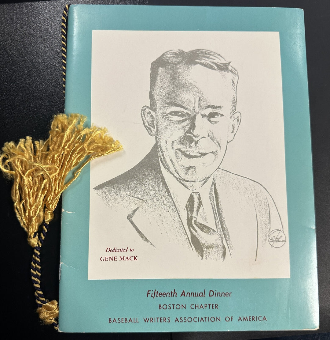 Jan 28 1954 Fifteenth Annual Baseball Writers Association America Dinner Program