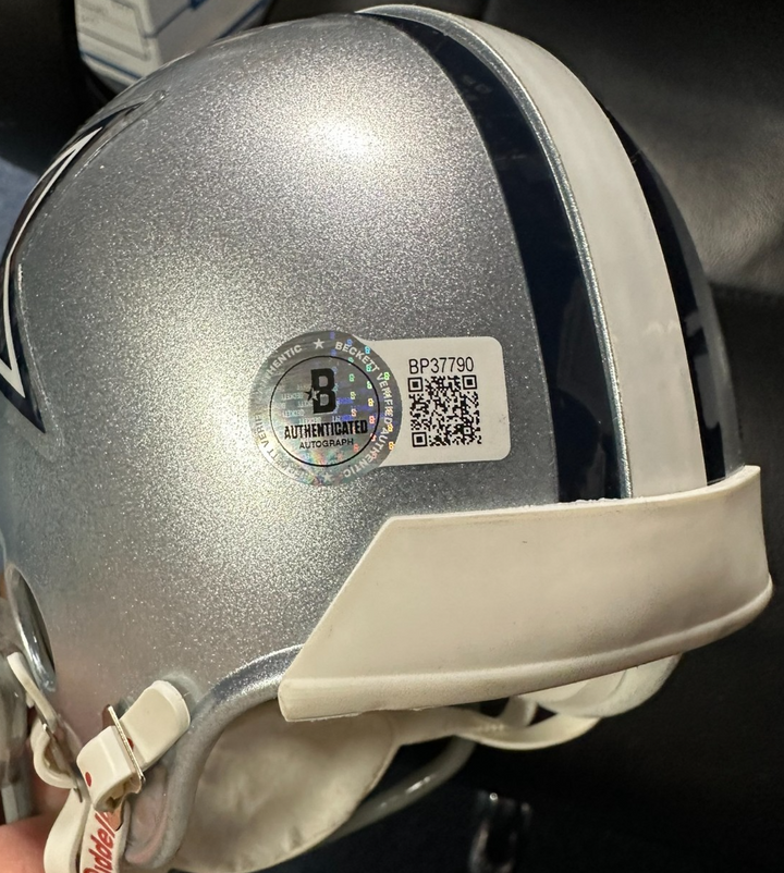 Mel Renfro Autographed Dallas Cowboys Riddell Mini Helmet W/ HOF 96 Insc BAS