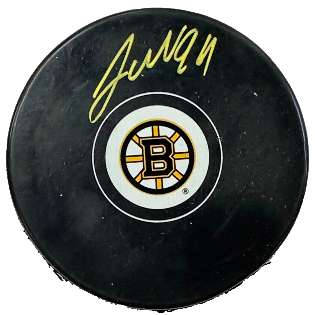 Jakub Lauko Autographed Boston Bruins Hockey Puck NHL