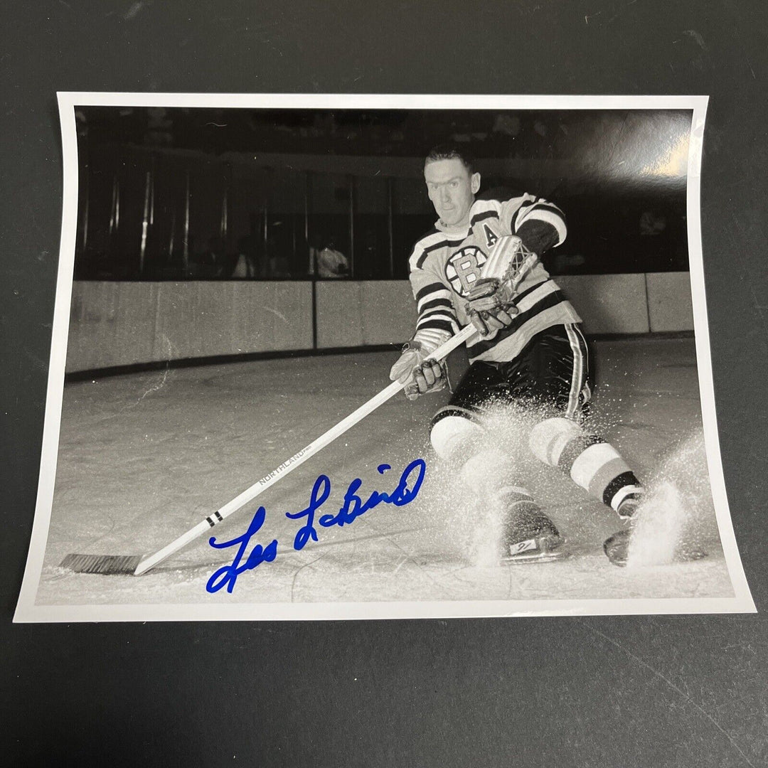 Leo Labine Signed 8x10 Boston Bruins Sportsworld