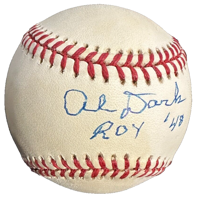 Al Dark Autographed Official National League Baseball W/ ROY 48 Insc.