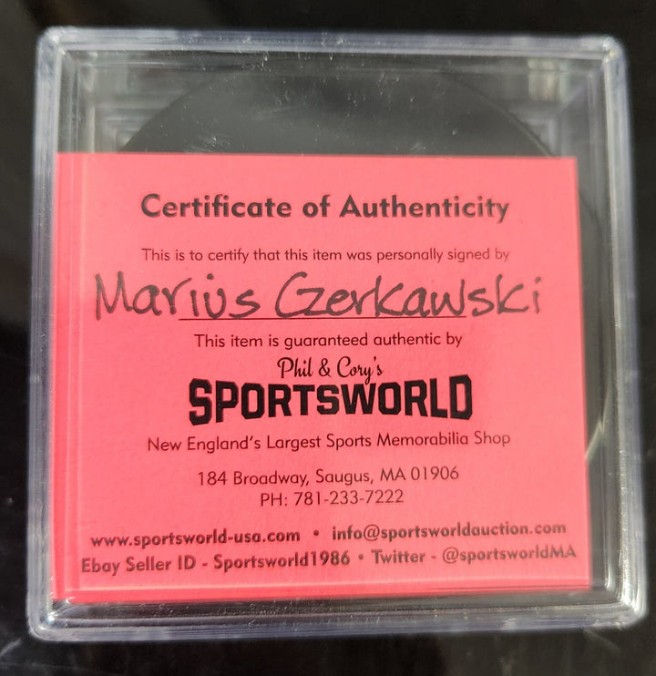 Marius Czerkawski Signed Puck Autographed Boston Bruins