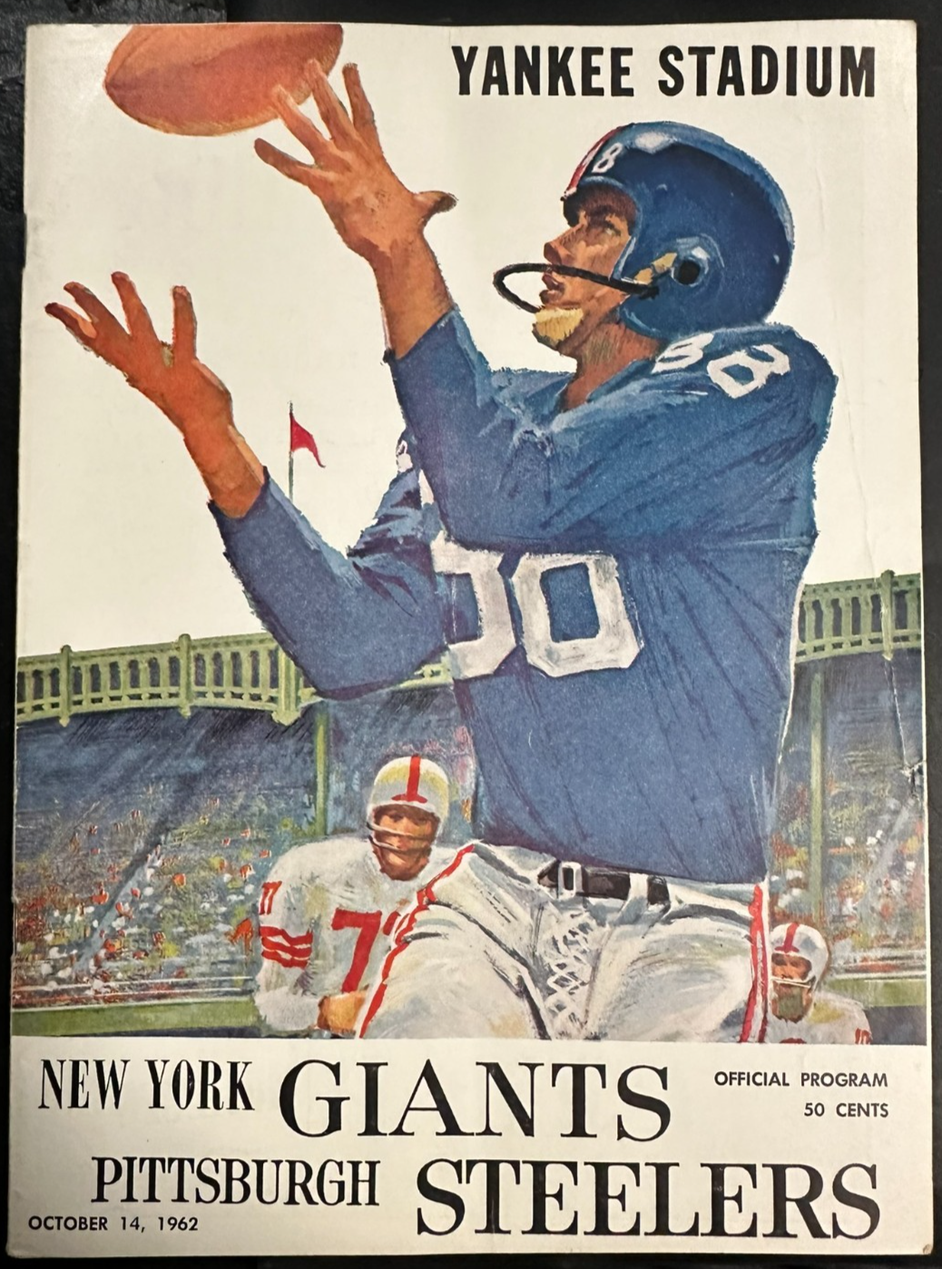 Oct 14, 1962 New York Giants & Pittsburgh Steelers Game Program 20-17 Pitt