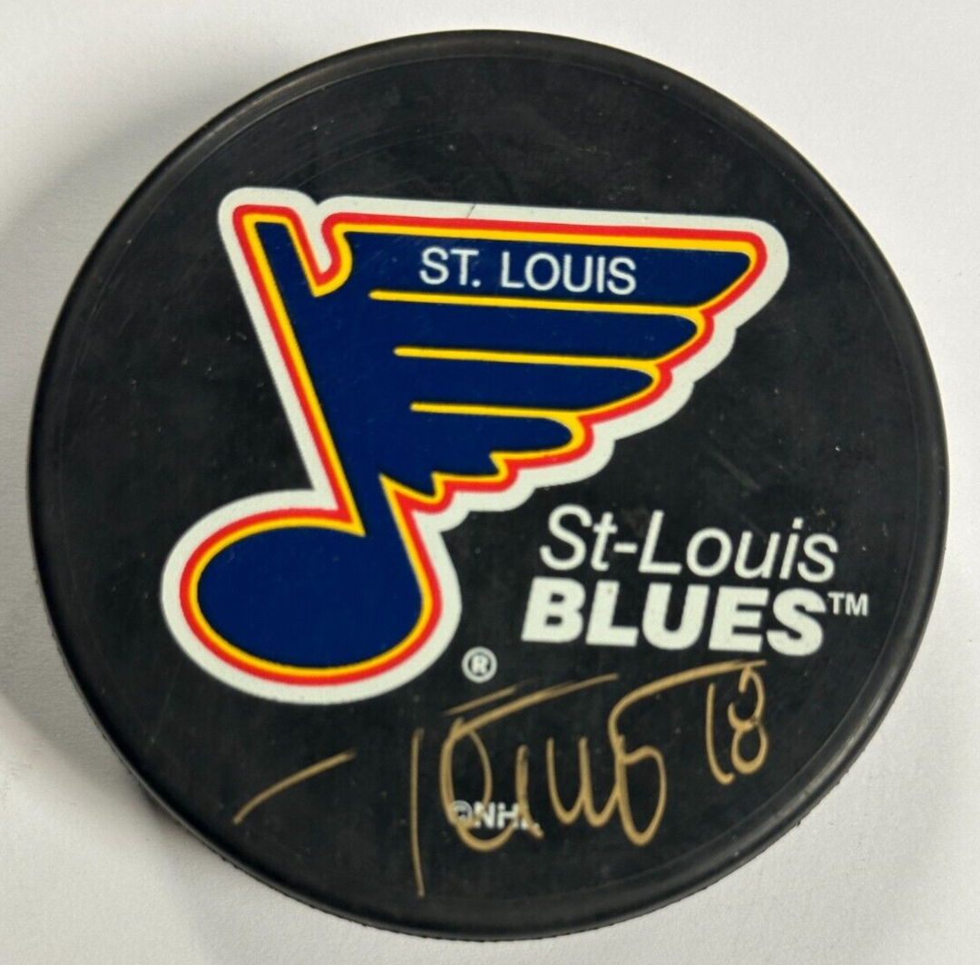 Tony Twist Autographed St. Louis Blues Hockey Puck NHL