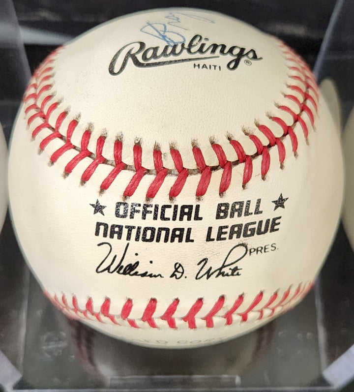 Warren Spahn & Johnny Sain Signed Inscribed  National League Baseball Braves COA