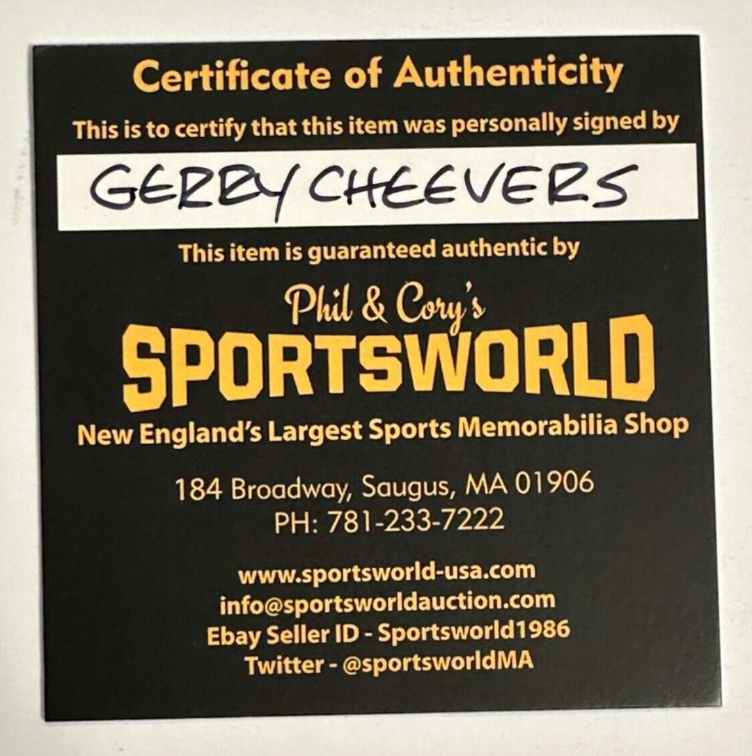 Gerry Cheevers Autographed Boston Bruins Puck W/ HOF 05