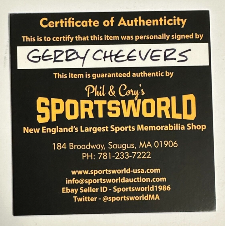 Gerry Cheevers Autographed Boston Bruins Puck W/ HOF 05