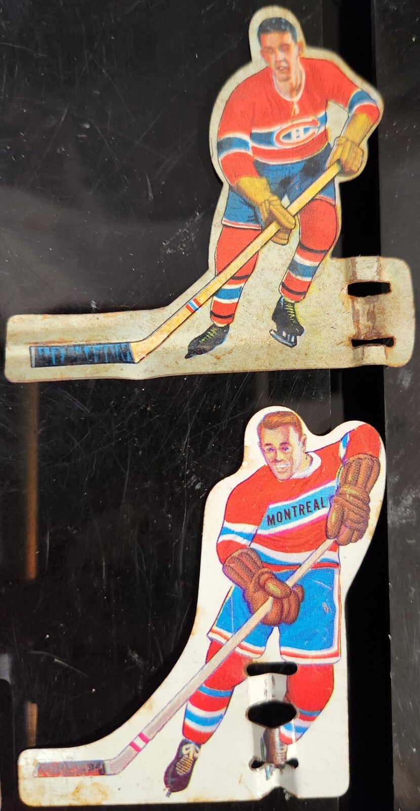 Lot Of 6 Vintage Munro Tabletop Hockey Player Replacements 4 Montreal 2 Toronto