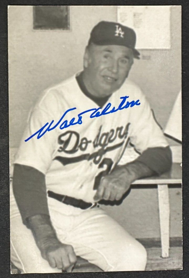 Walter Alston Autographed Postcard Los Angeles Dodgers BAS +